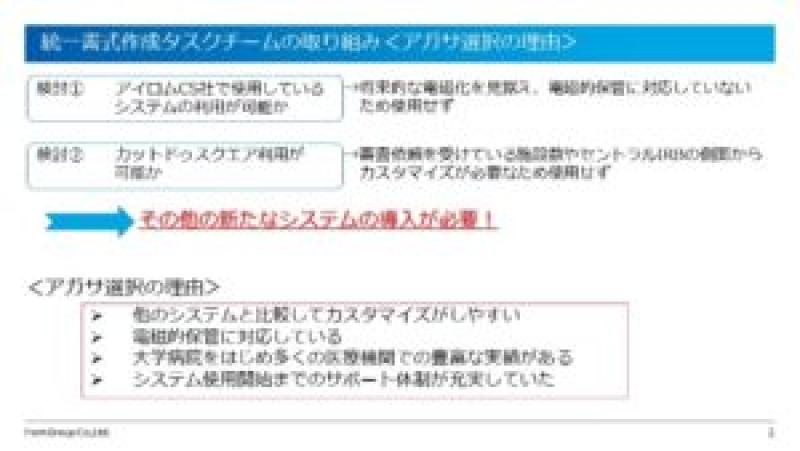 統一書式作成タスクチームの取り込み アガサ選択の理由
